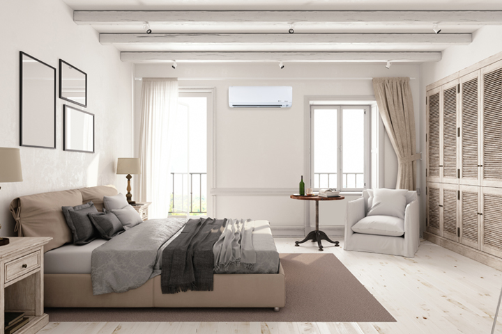 bedroom with ductless ac
